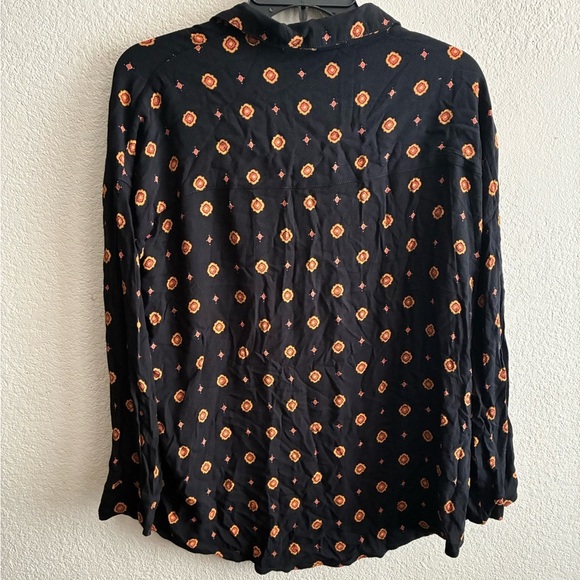 Intimately Free People Black and Orange Button Down Long Sleeve Shirt XS - Picture 5 of 13